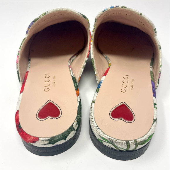 Gucci Princetown Mule Floral Canvas Slipper Loafer Slip On Horsebit Shoe EU 37 - Picture 7 of 11
